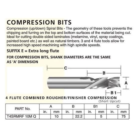 4 Flute Combined Rougher/Finisher Compression