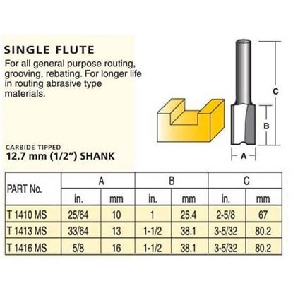 Straight Carbide Tipped Router Bit – Single Flute