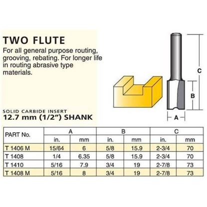 Straight Solid Carbide Insert Router Bit – Two Flute