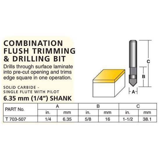 Laminate Combination Flush Trimming & Drilling Bit