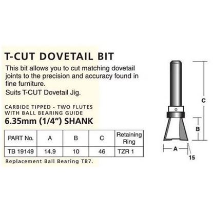 Groove Forming T-Cut Dovetail Bit
